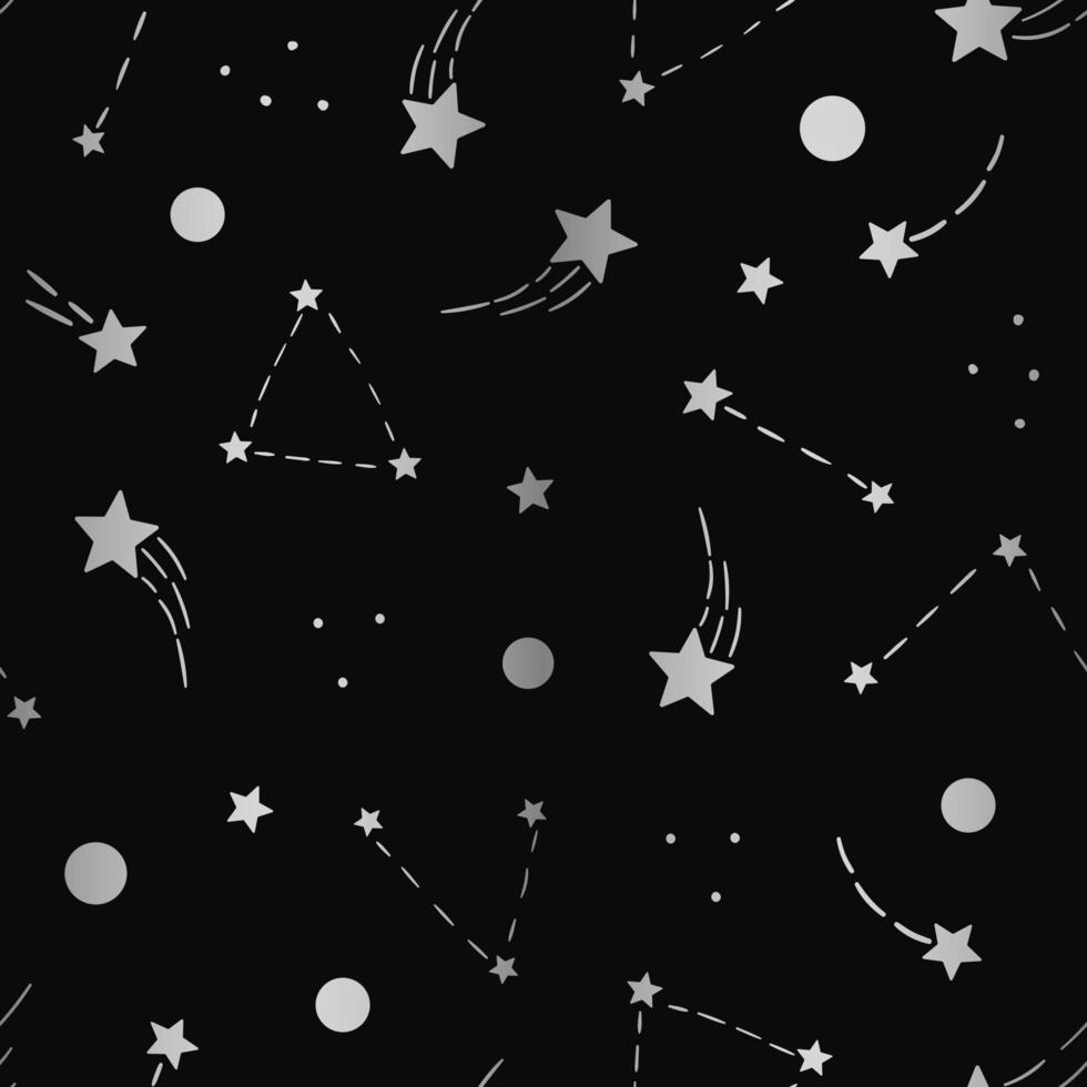 Black and silver gradient nigh sky vector pattern