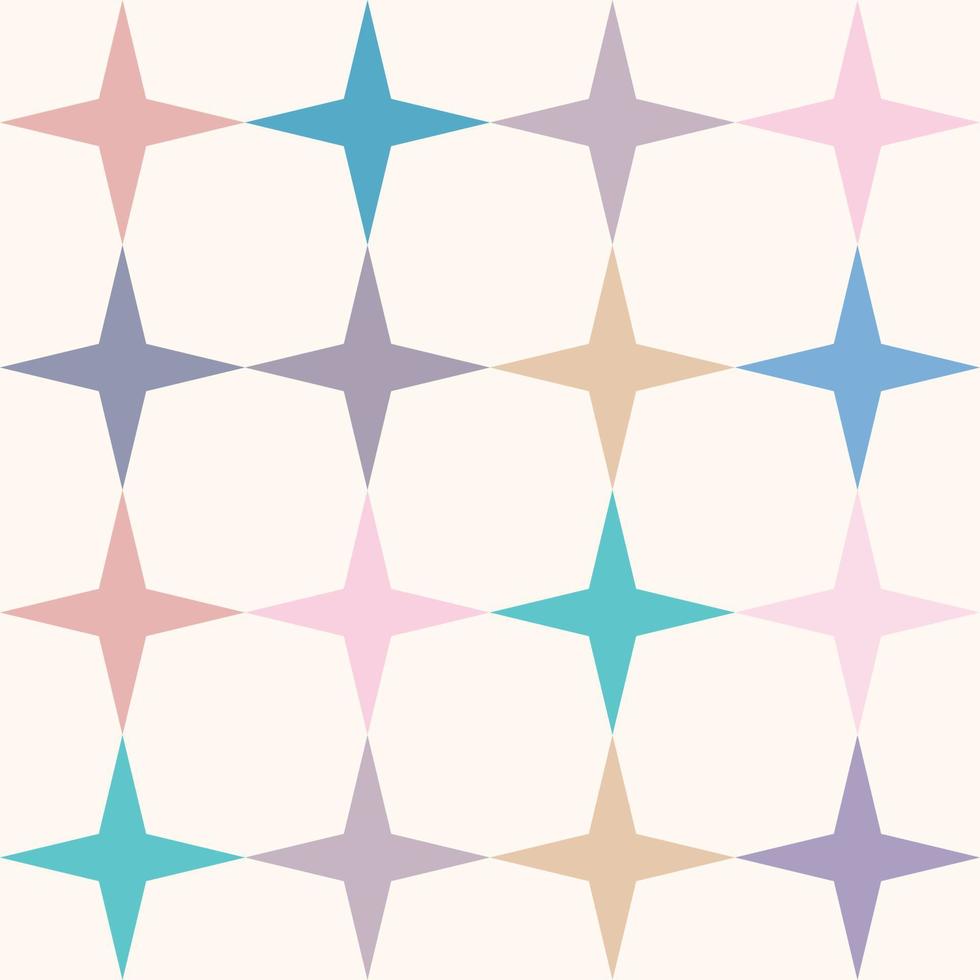 Geometric vector pattern, mid century abstract background, with stars