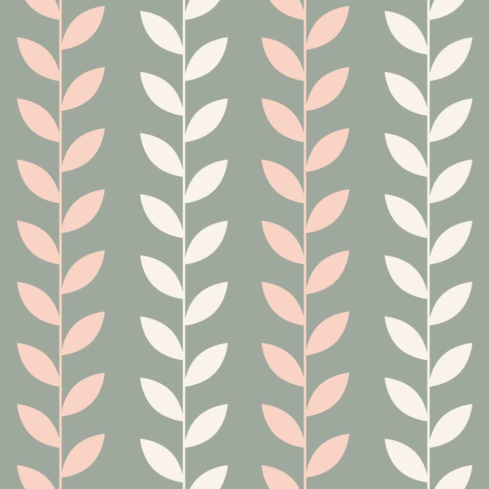 Leaf vector pattern, seamless botanical print
