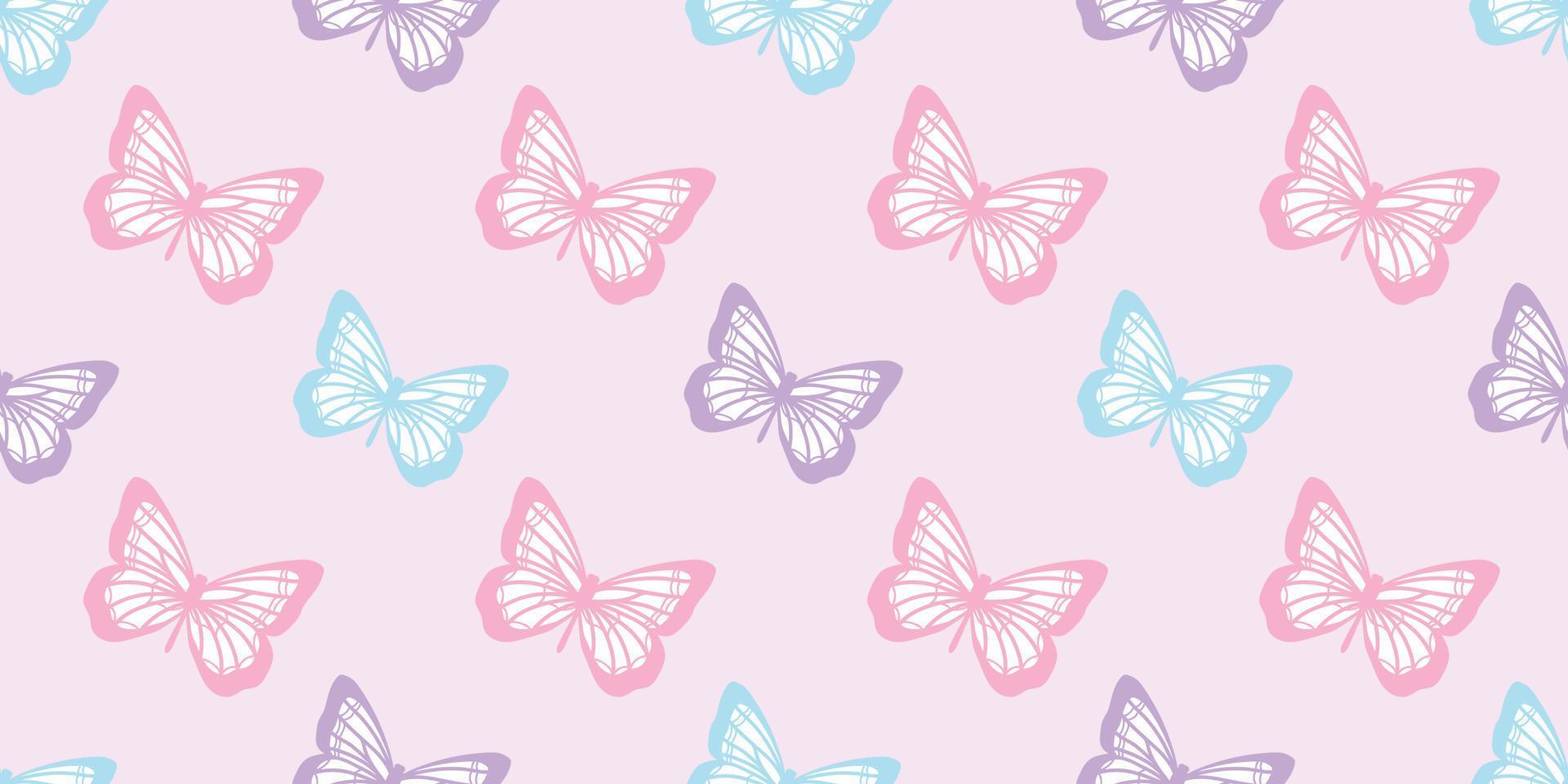 Butterfly seamless repeat pattern design vector