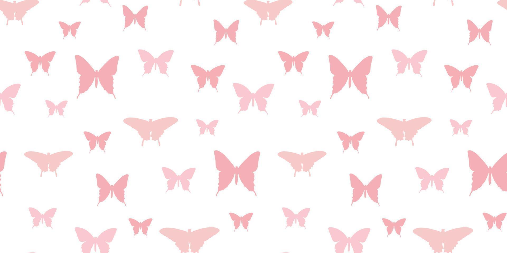 Butterfly silhouette seamless vector pattern background