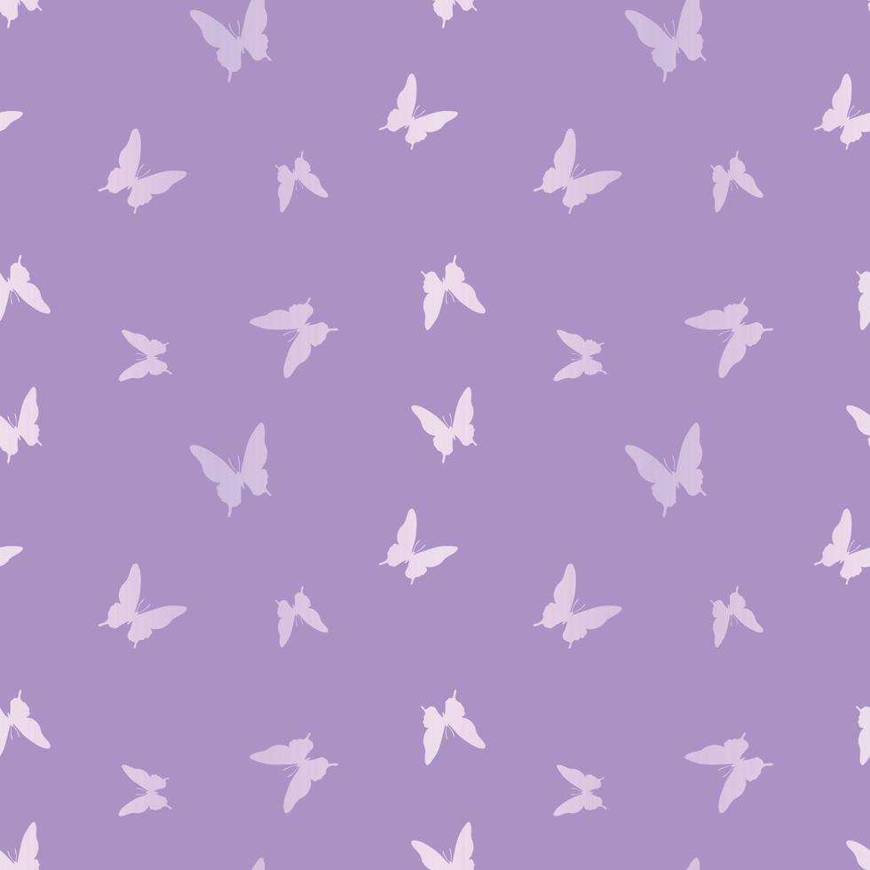 Vector butterfly seamless repeat pattern, purple  background.