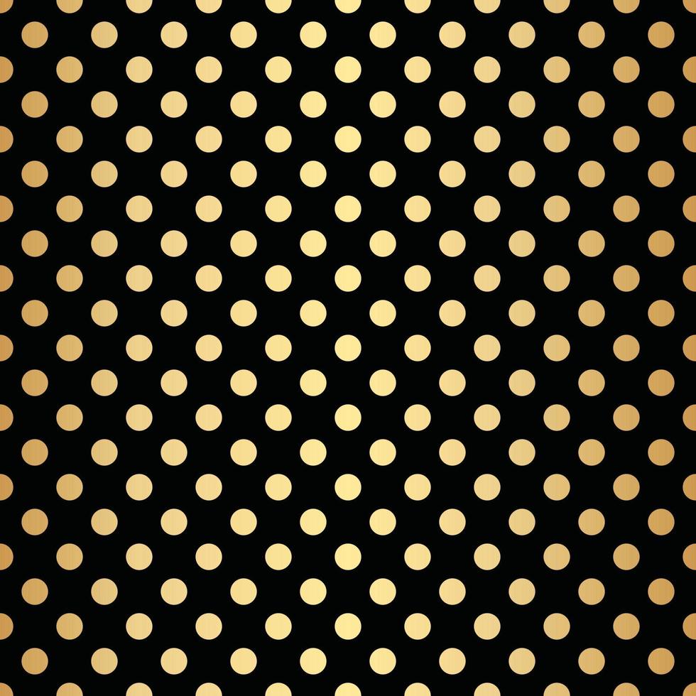 Black and gold polka dot pattern background, gold wallpaper. vector
