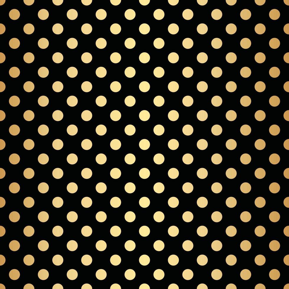 Black and gold polka dot pattern background, gold wallpaper. vector