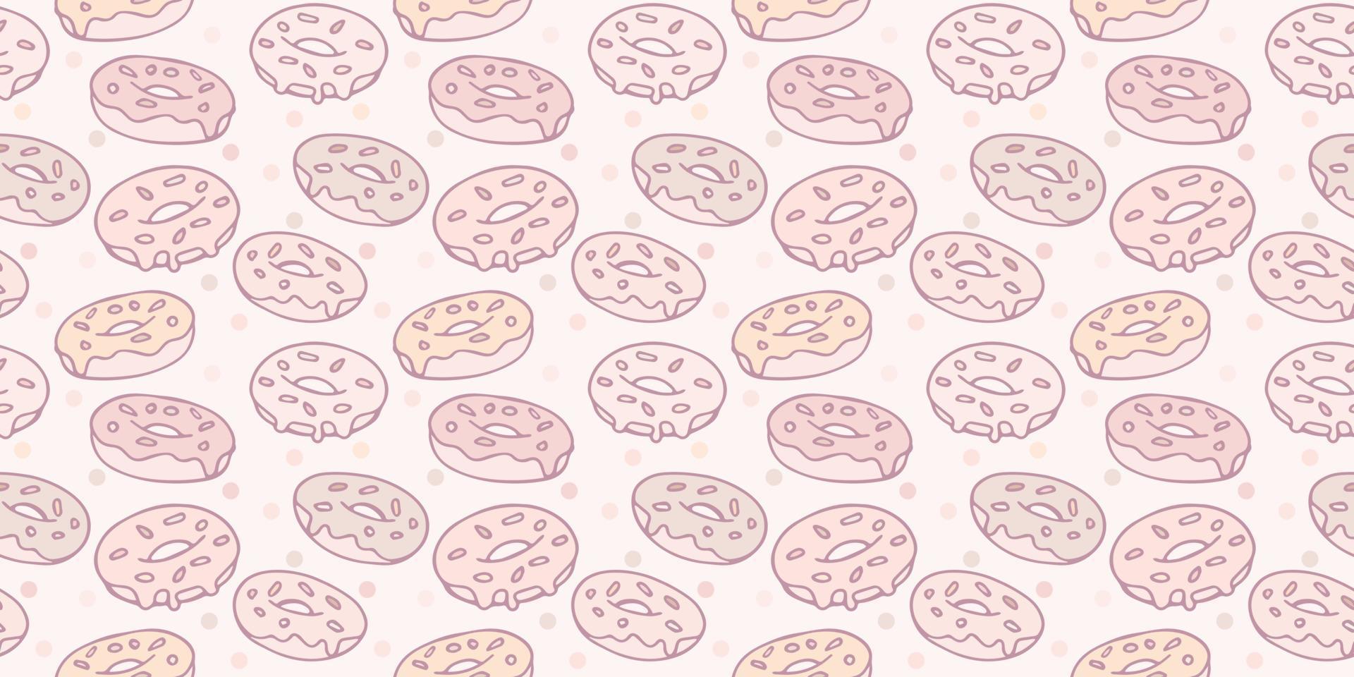Donuts seamless repeat pattern background vector