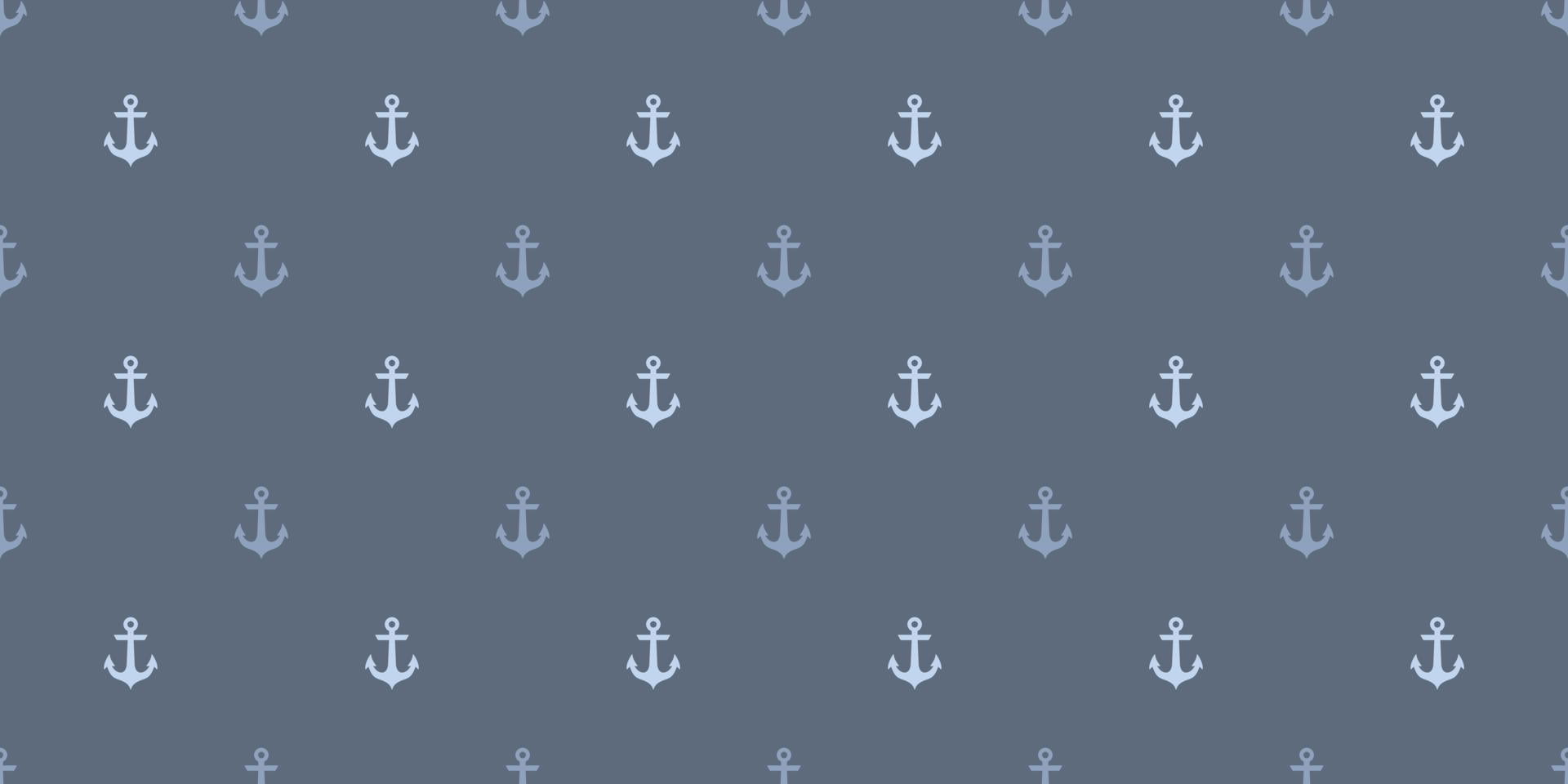 Grey anchor seamless repeat pattern vector background