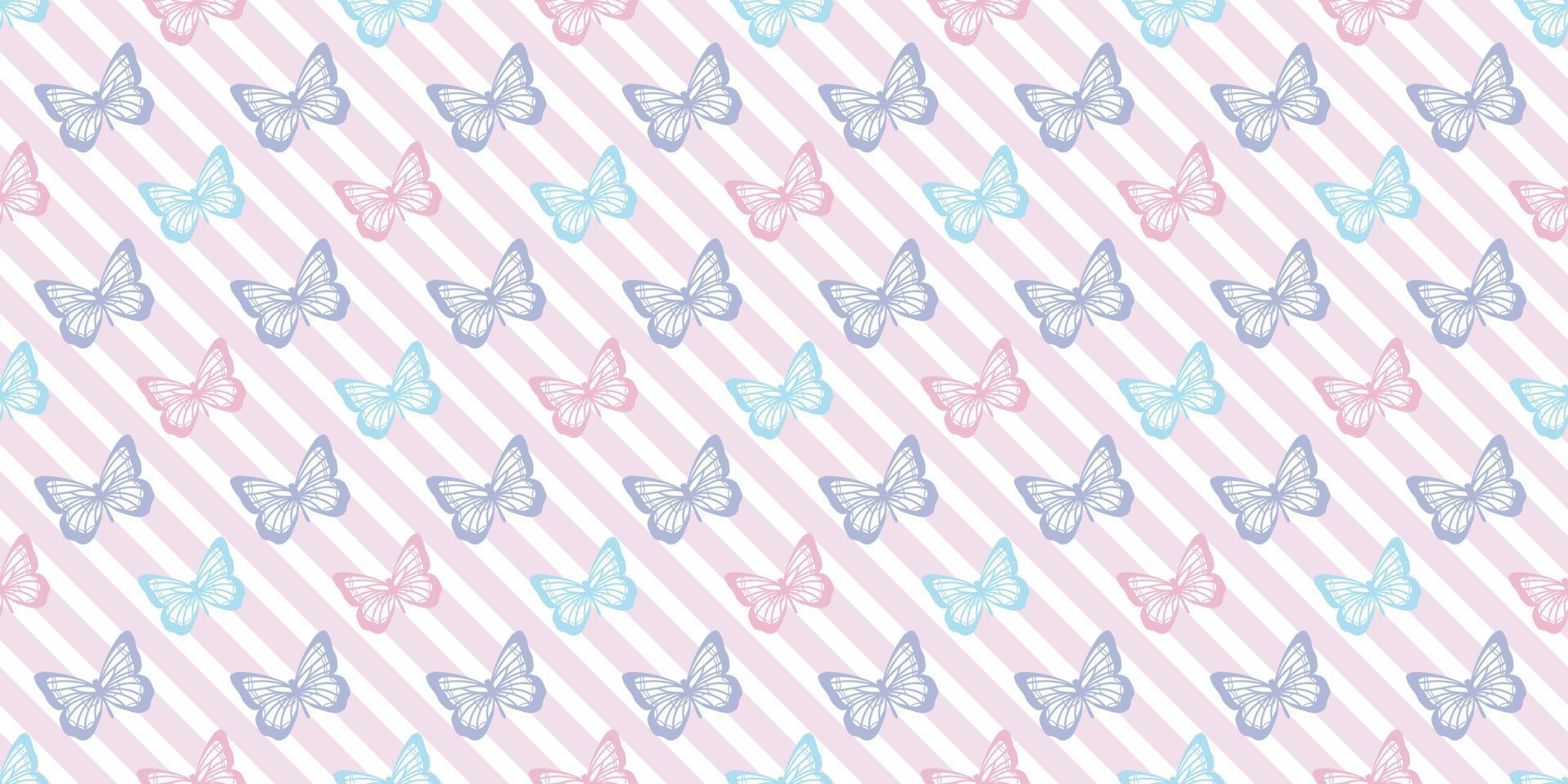 Fondo de patrón de repetición perfecta de mariposa vector