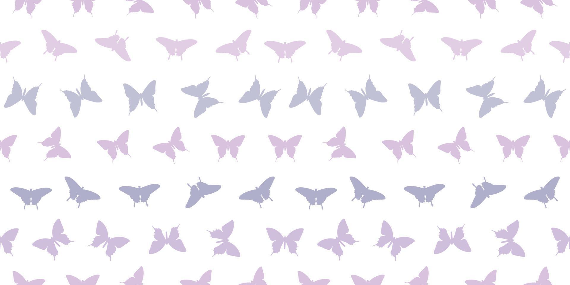 Butterfly silhouette seamless vector pattern background