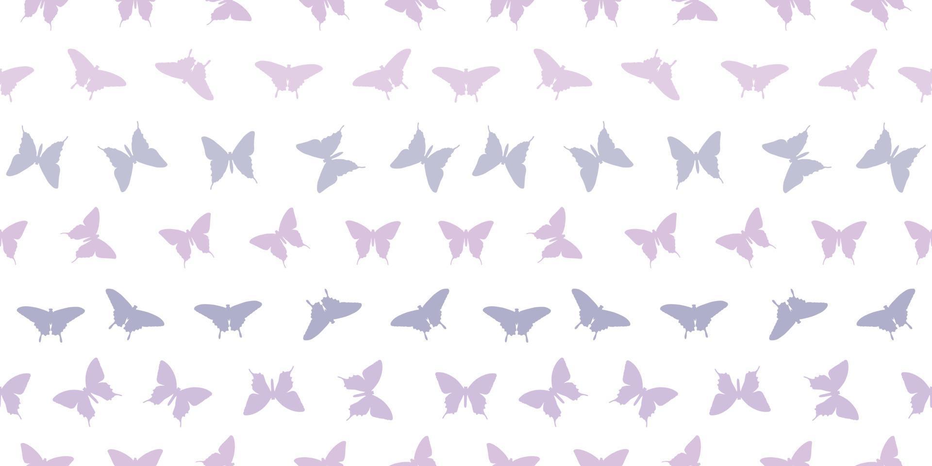 Butterfly silhouette seamless vector pattern background