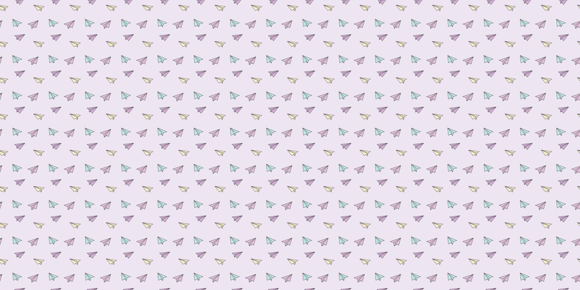 Colorful paper plane seamless repeat pattern vector background