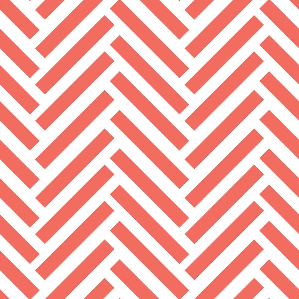 Chevron vector pattern, white and coral red geometric abstract background