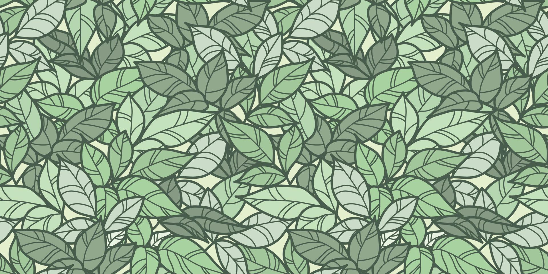 diseño de patrón de repetición sin costuras de hojas verdes, fondo de hoja vector