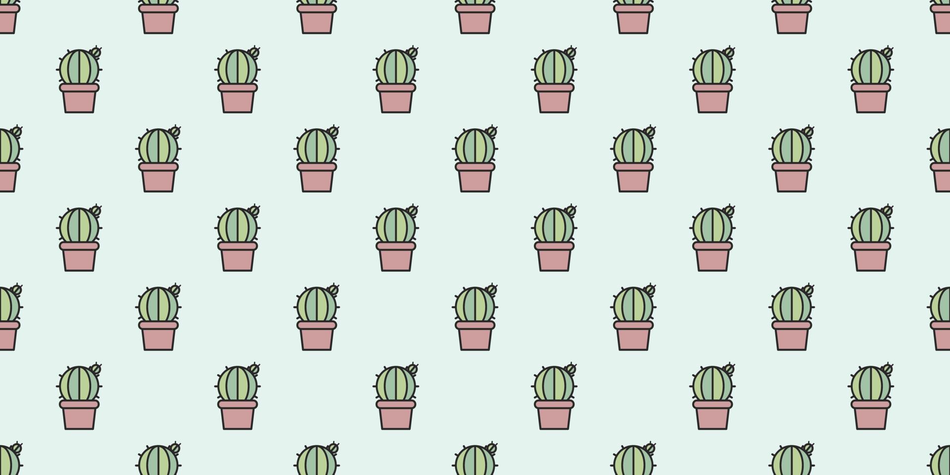 Cactus simple seamless repeat pattern background. vector