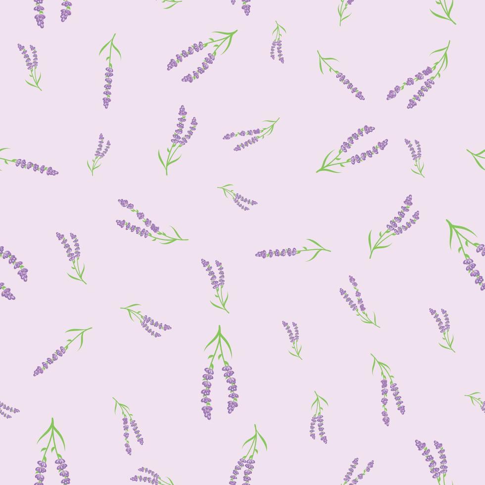 Cute floral lavenders seamless repeat pattern background vector. vector