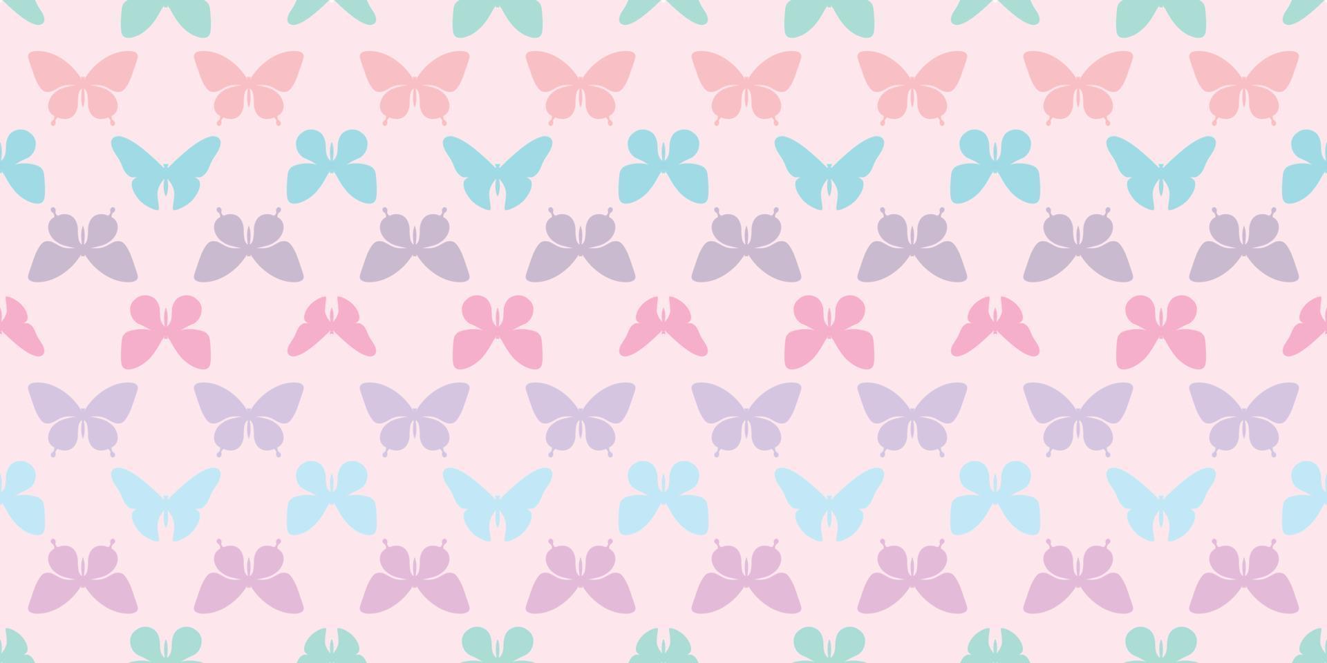 Colorful butterfly silhouette seamless pattern background vector