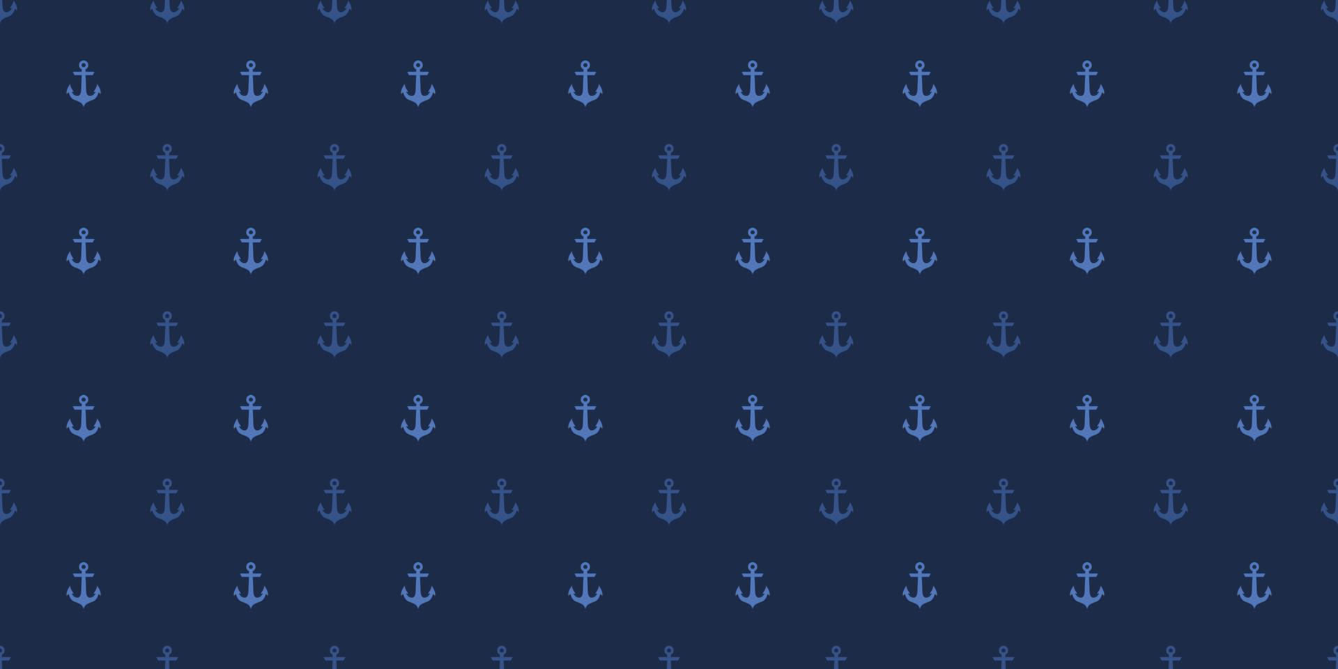 Anchor seamless repeat pattern vector background, dark blue.