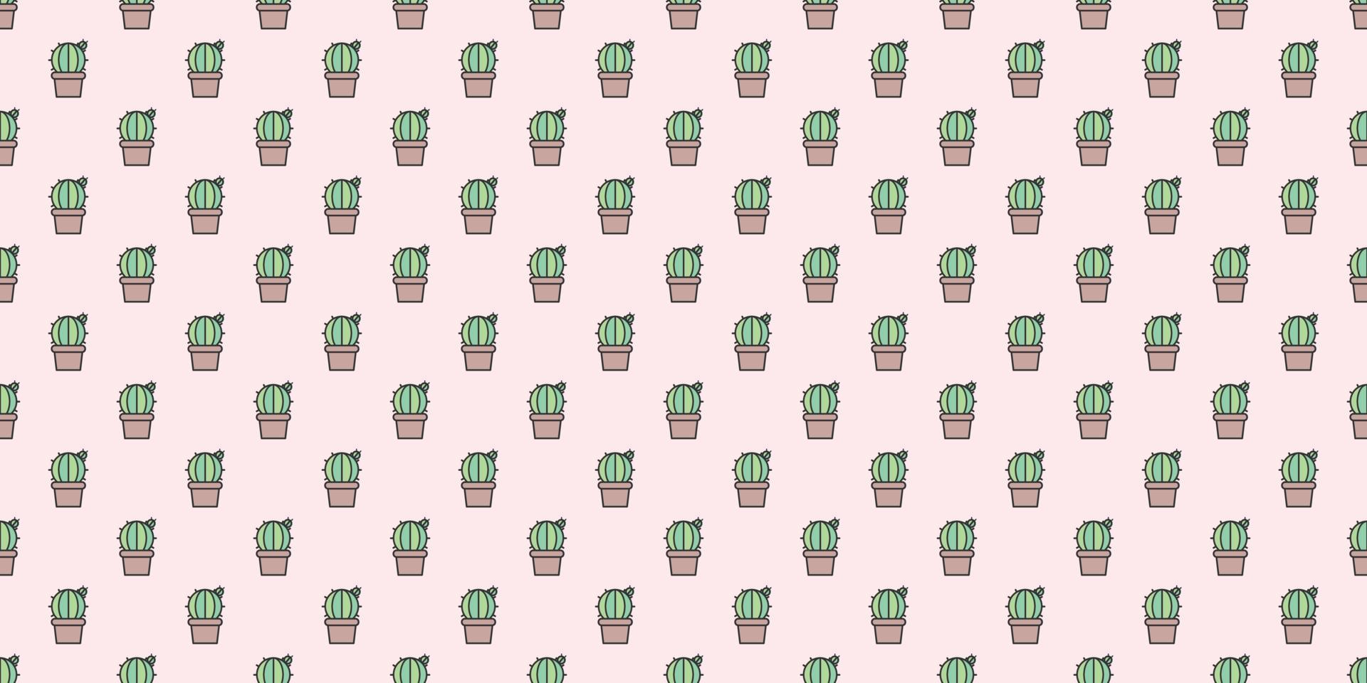 Cactus, cacti simple seamless repeat pattern background. vector