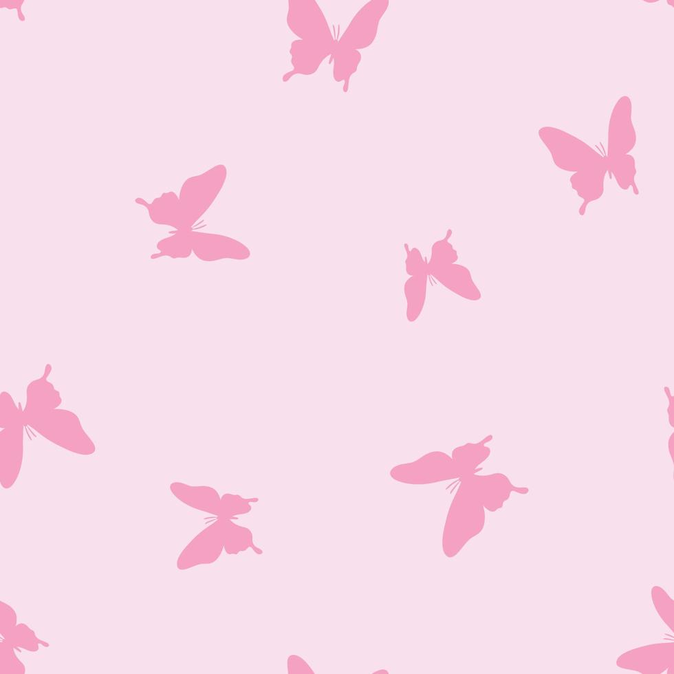 Fondo de patrón de repetición sin costuras de mariposa vectorial rosa. vector