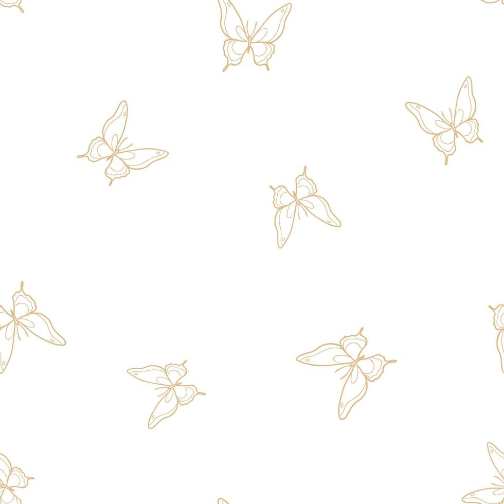 Vector butterfly seamless repeat pattern background.