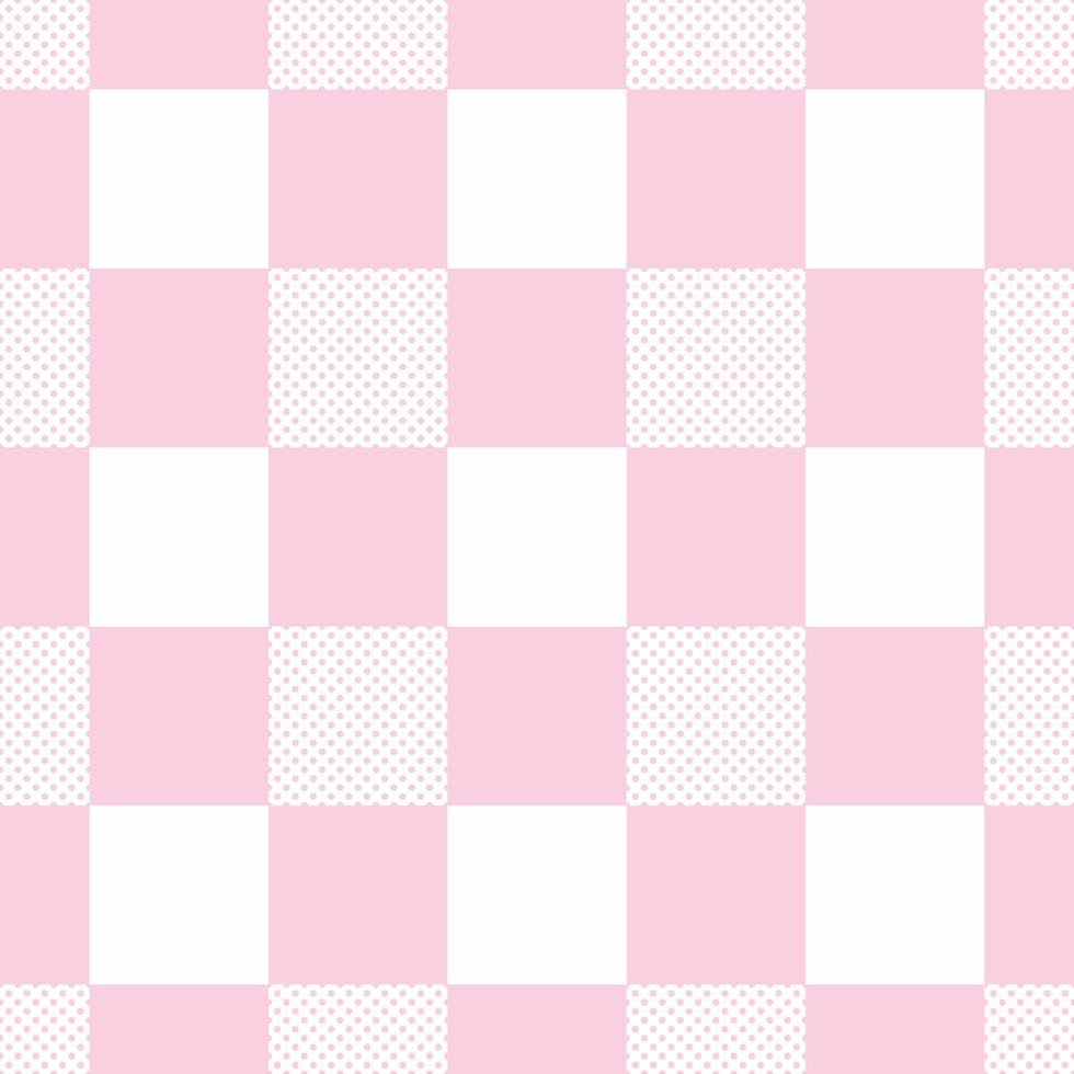 Pastel pink gingham plaid, geometric vector pattern, abstract background,