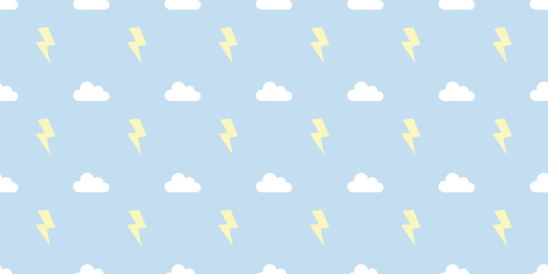 seamless repeat pattern vector backgroundStorm, sky with clouds and thunder seamless repeat pattern vector background