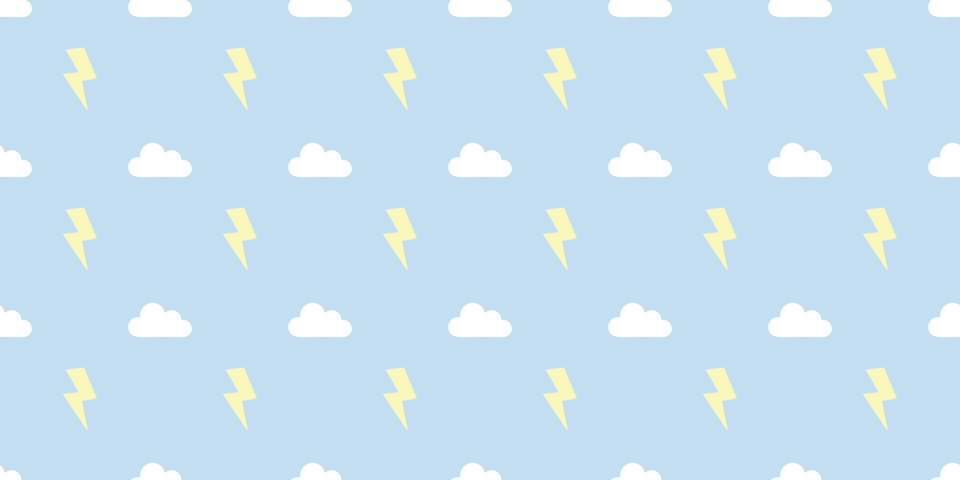 seamless repeat pattern vector backgroundStorm, sky with clouds and thunder seamless repeat pattern vector background