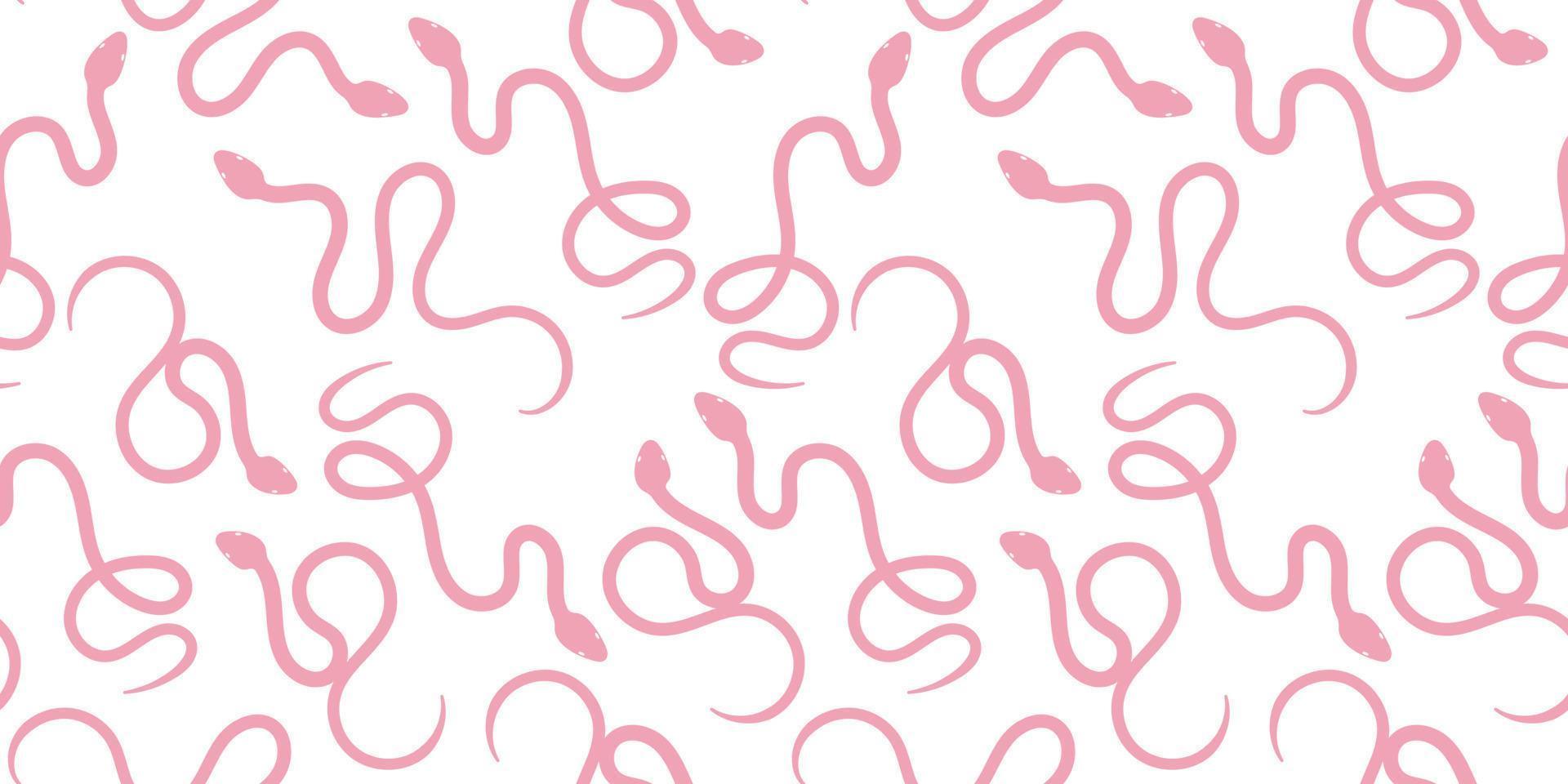 Pink snakes seamless repeat pattern background vector