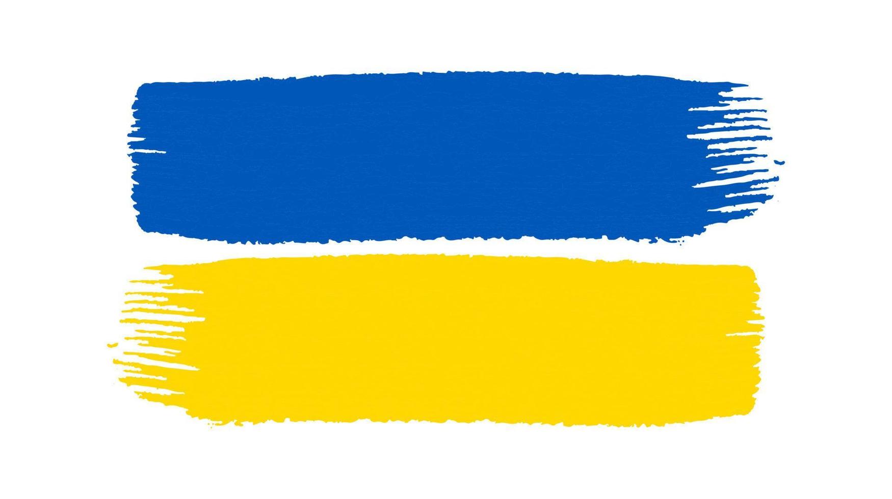 Ukrainian national flag in grunge style vector