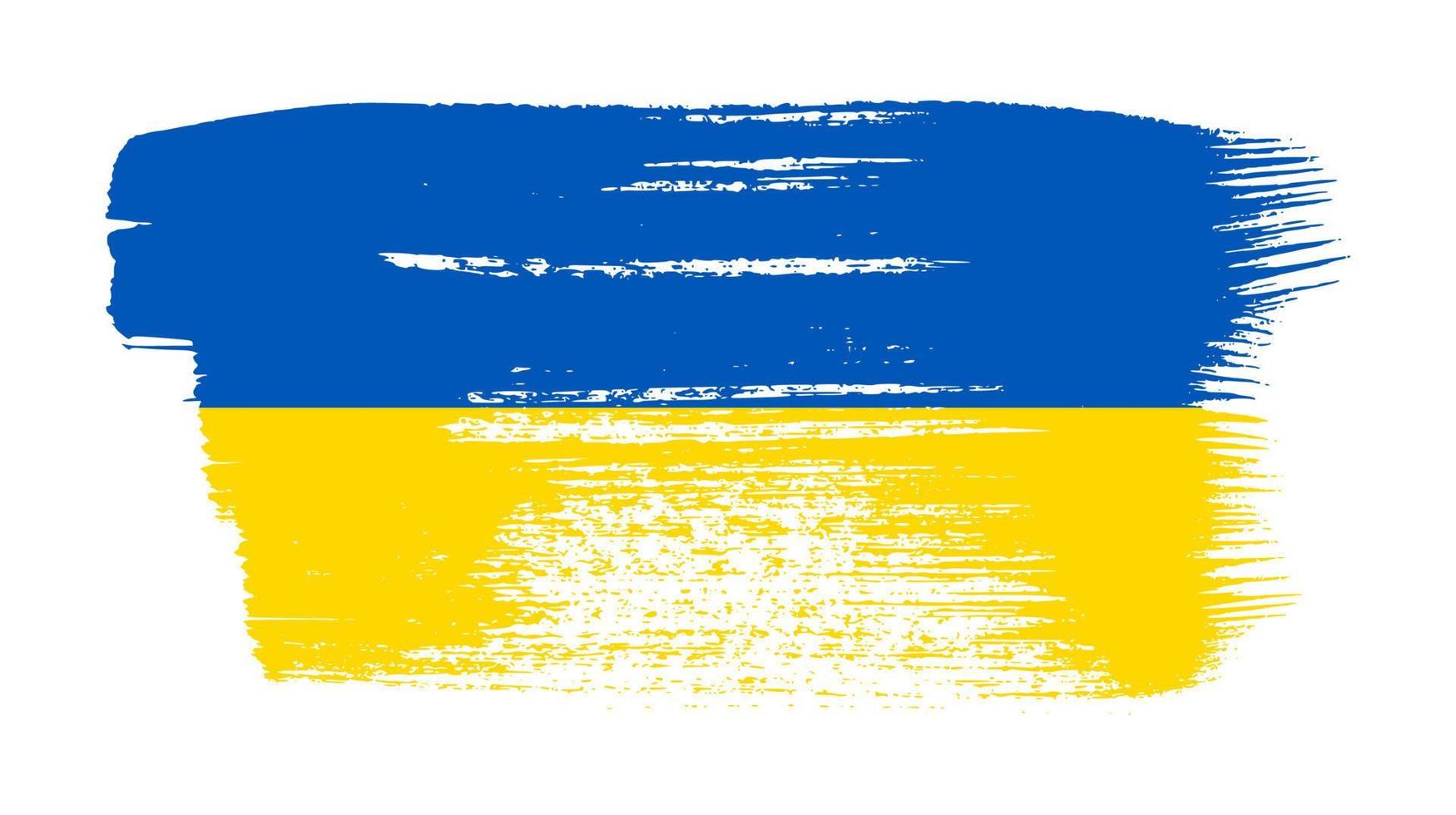 Ukrainian national flag in grunge style vector