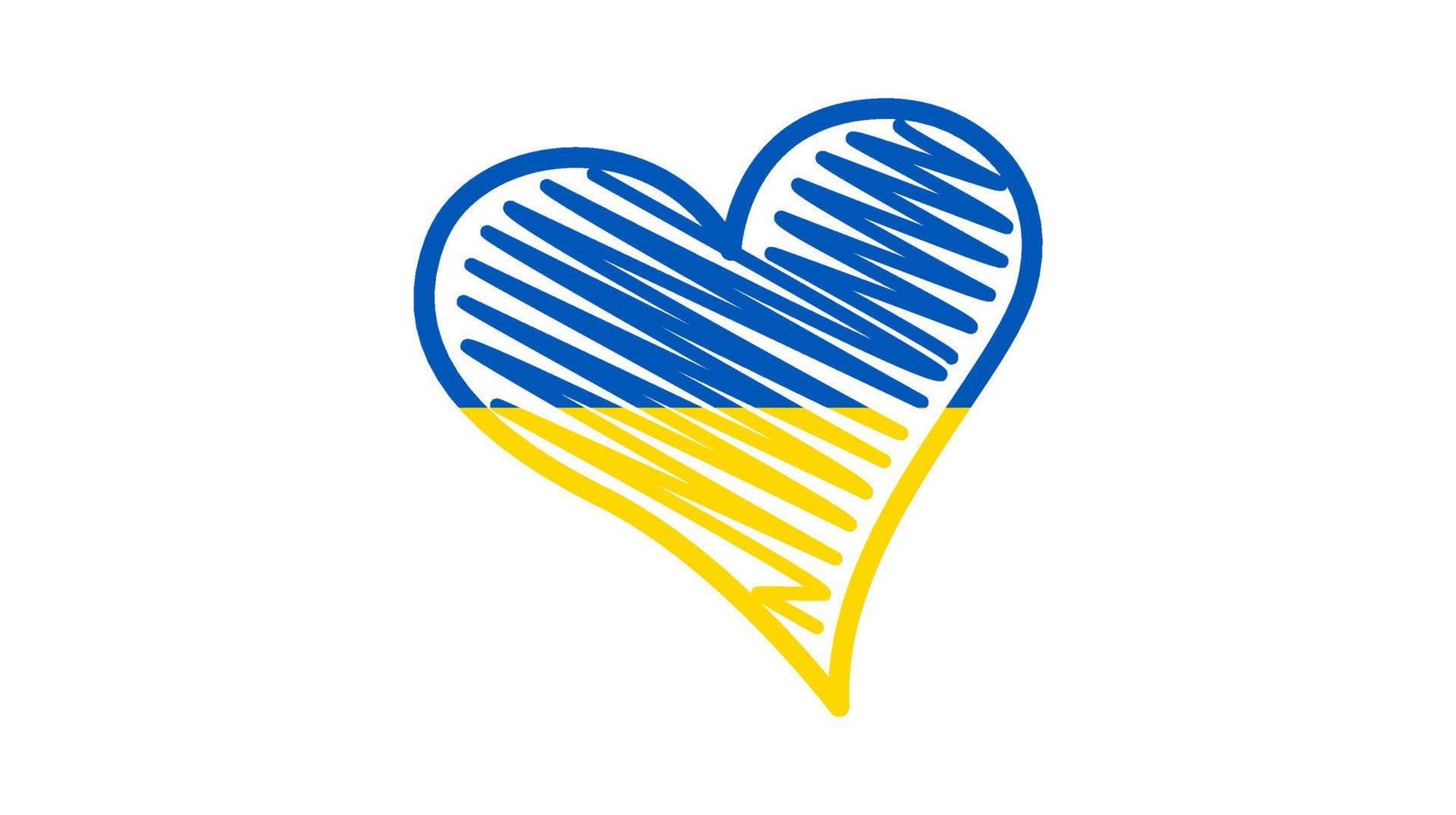 corazón en colores ucranianos vector