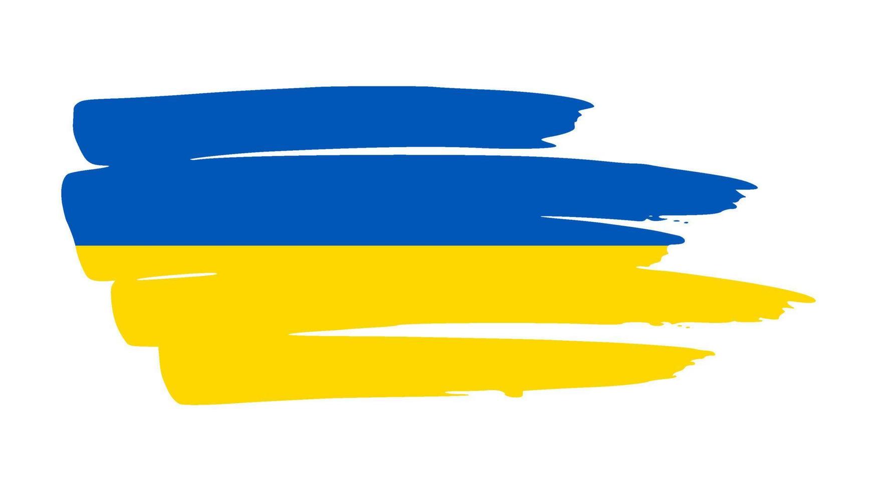 Ukrainian national flag in grunge style vector