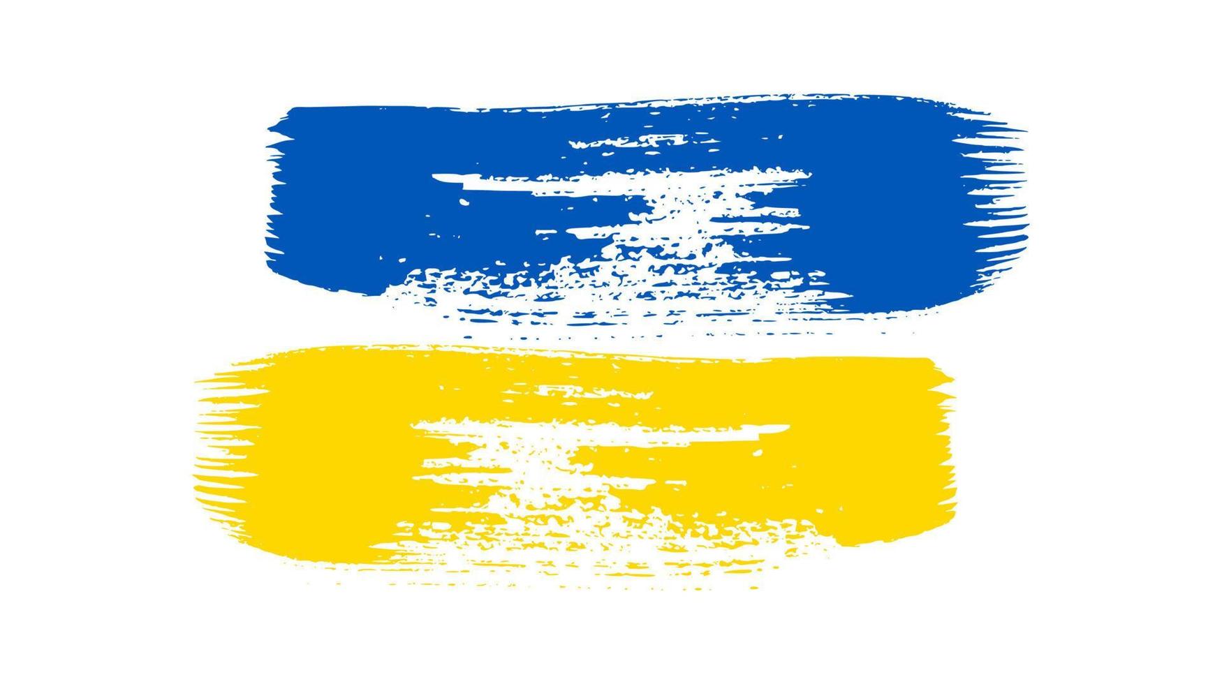 Ukrainian national flag in grunge style vector