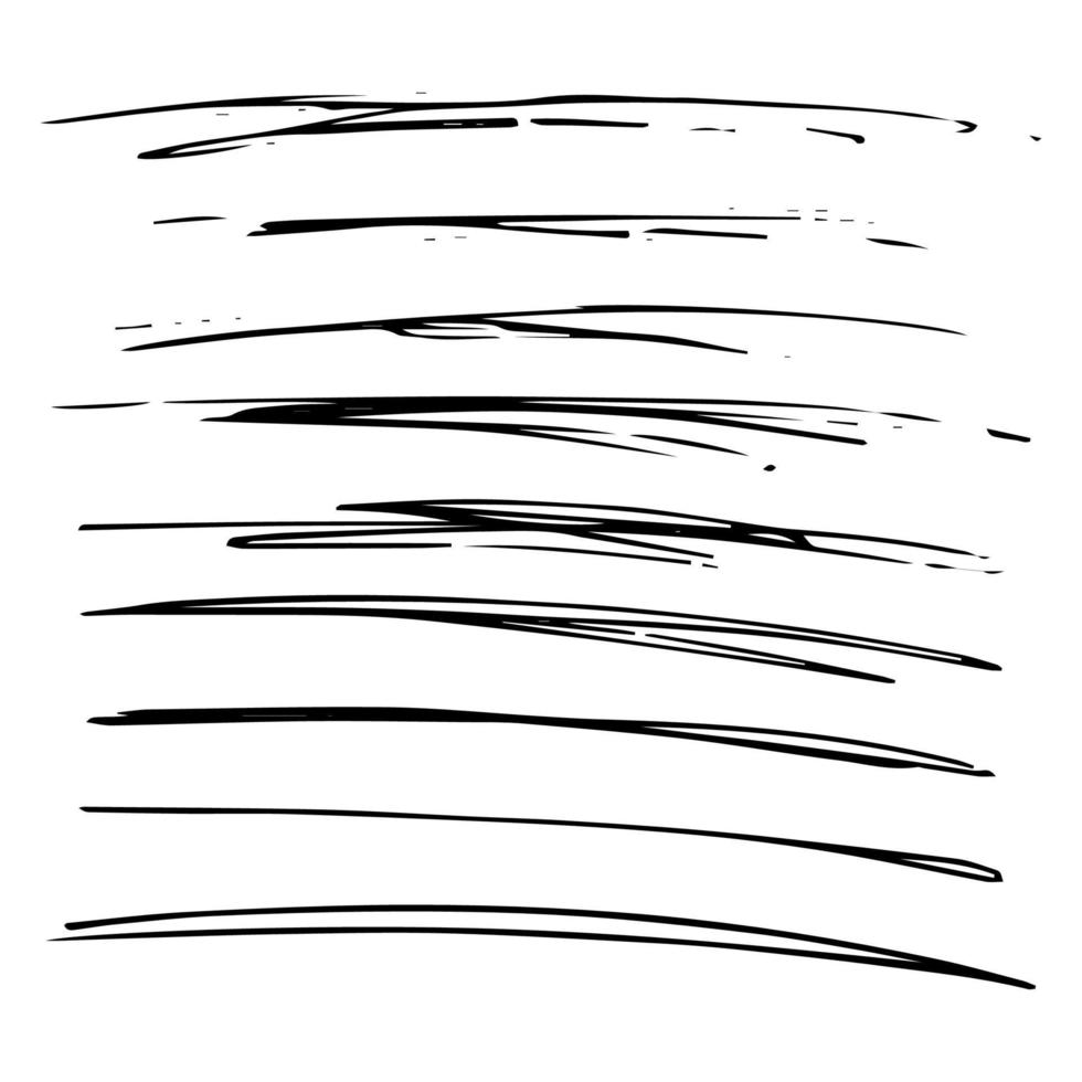 conjunto de líneas dibujadas a mano. líneas abstractas de fideos negros aisladas sobre fondo blanco. ilustración vectorial vector