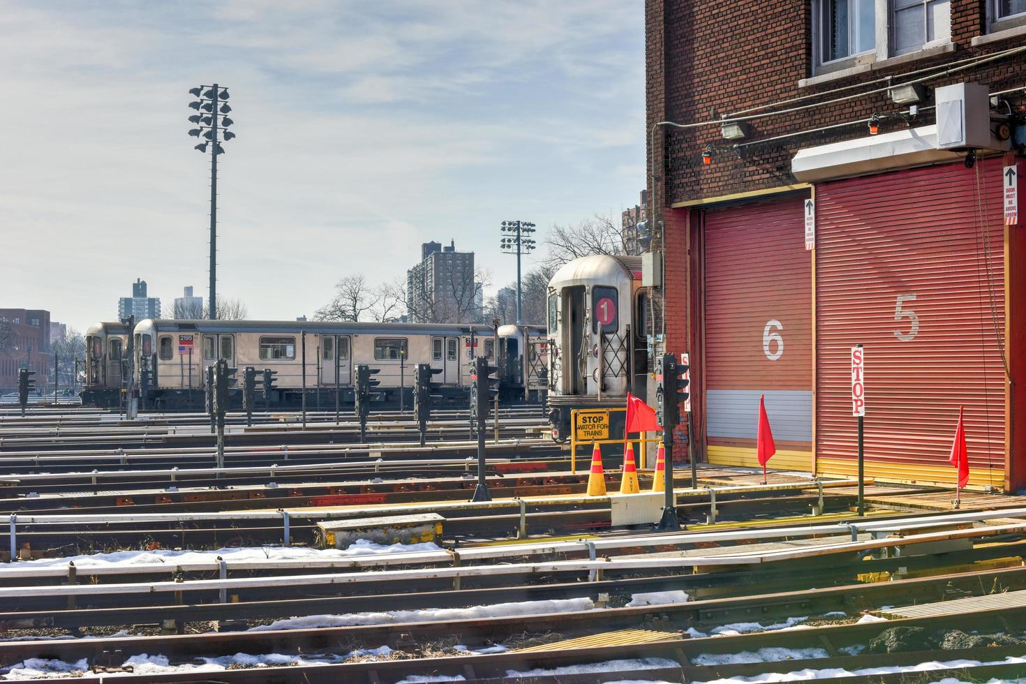 Bronx, New York - January 31, 2016 -  240th Street Train Yard for maintenance of trains. photo
