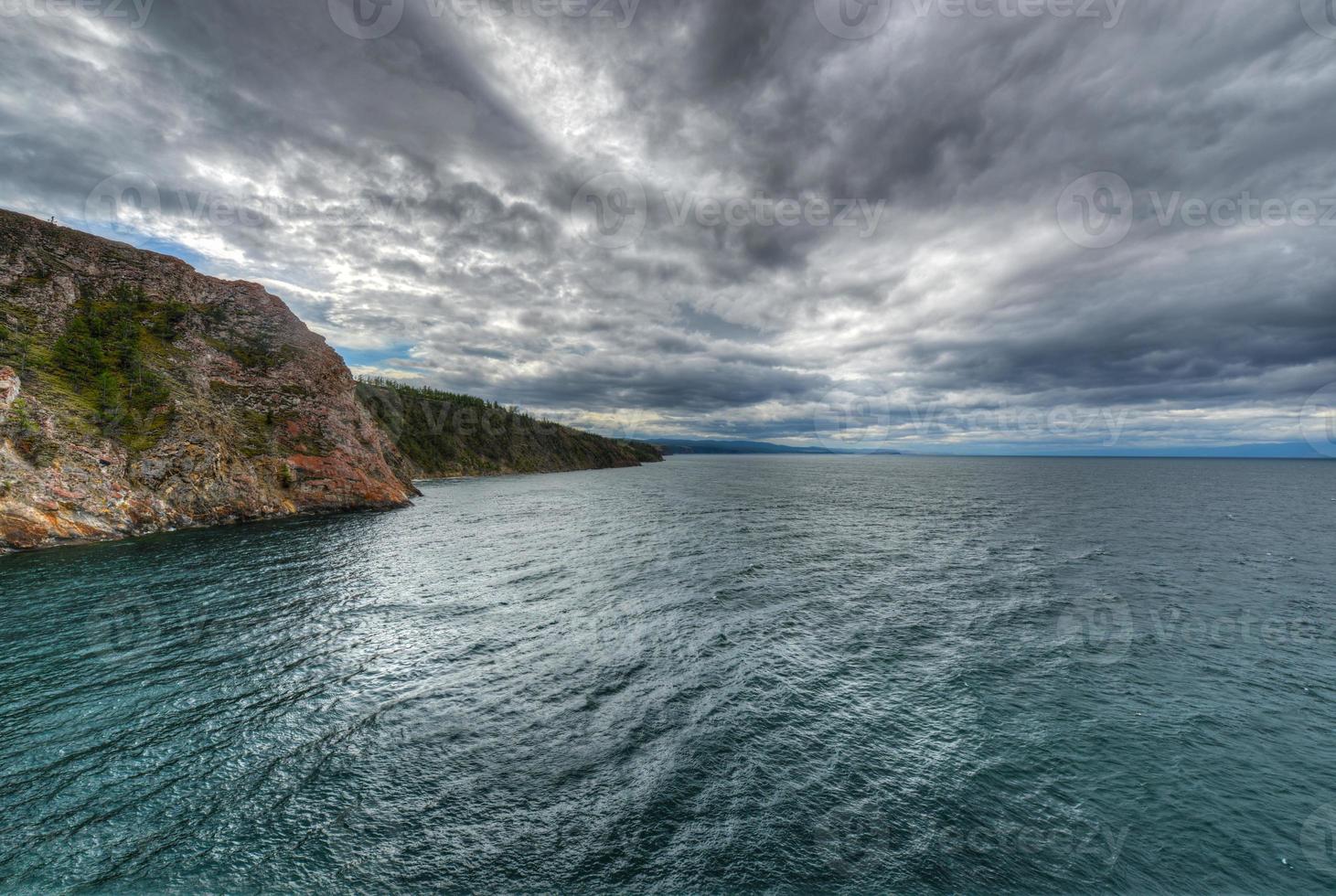 Landscape of Cape Khoboy, Olkhon Island, Baikal, Siberia, Russia photo