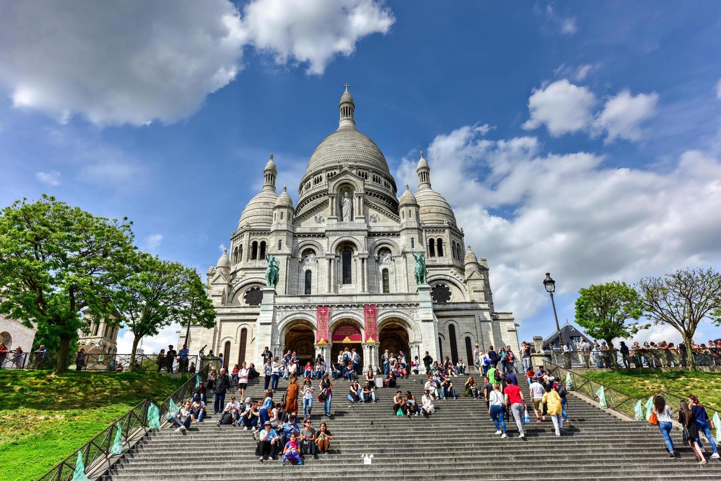 Paris, France - May 15, 2017 -  Basilica Sacre Coeur in Montmartre in Paris, France. photo