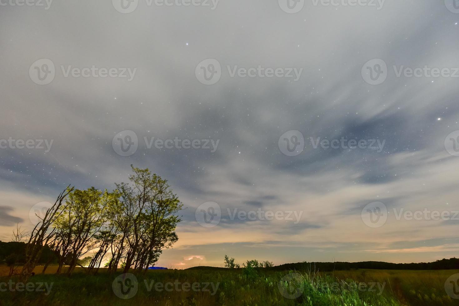 View of the starry night sky in Shenandoah National Park, Virginia photo