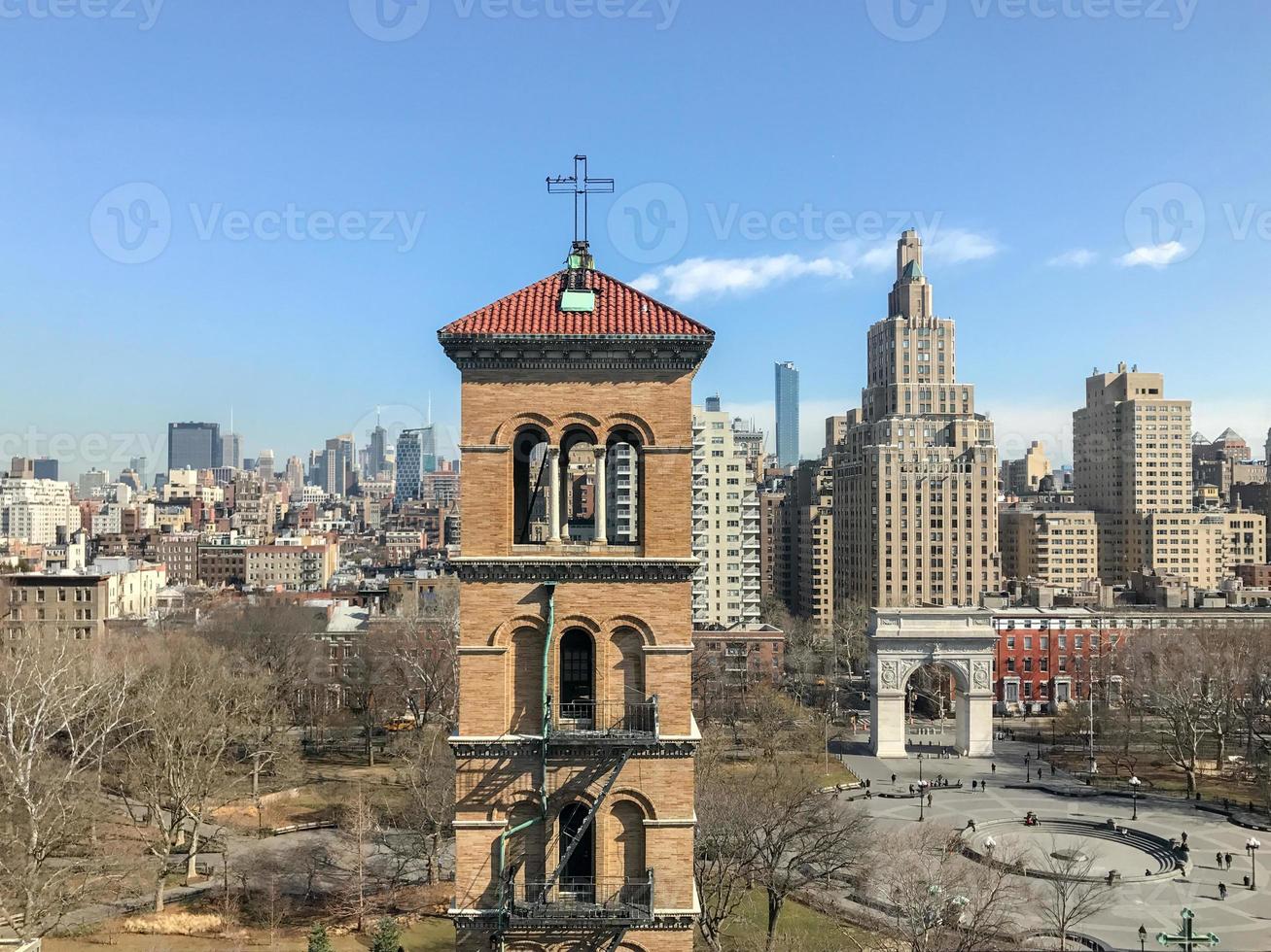 Aerial View of Greenwich Village and Washington Square Park in New York City photo