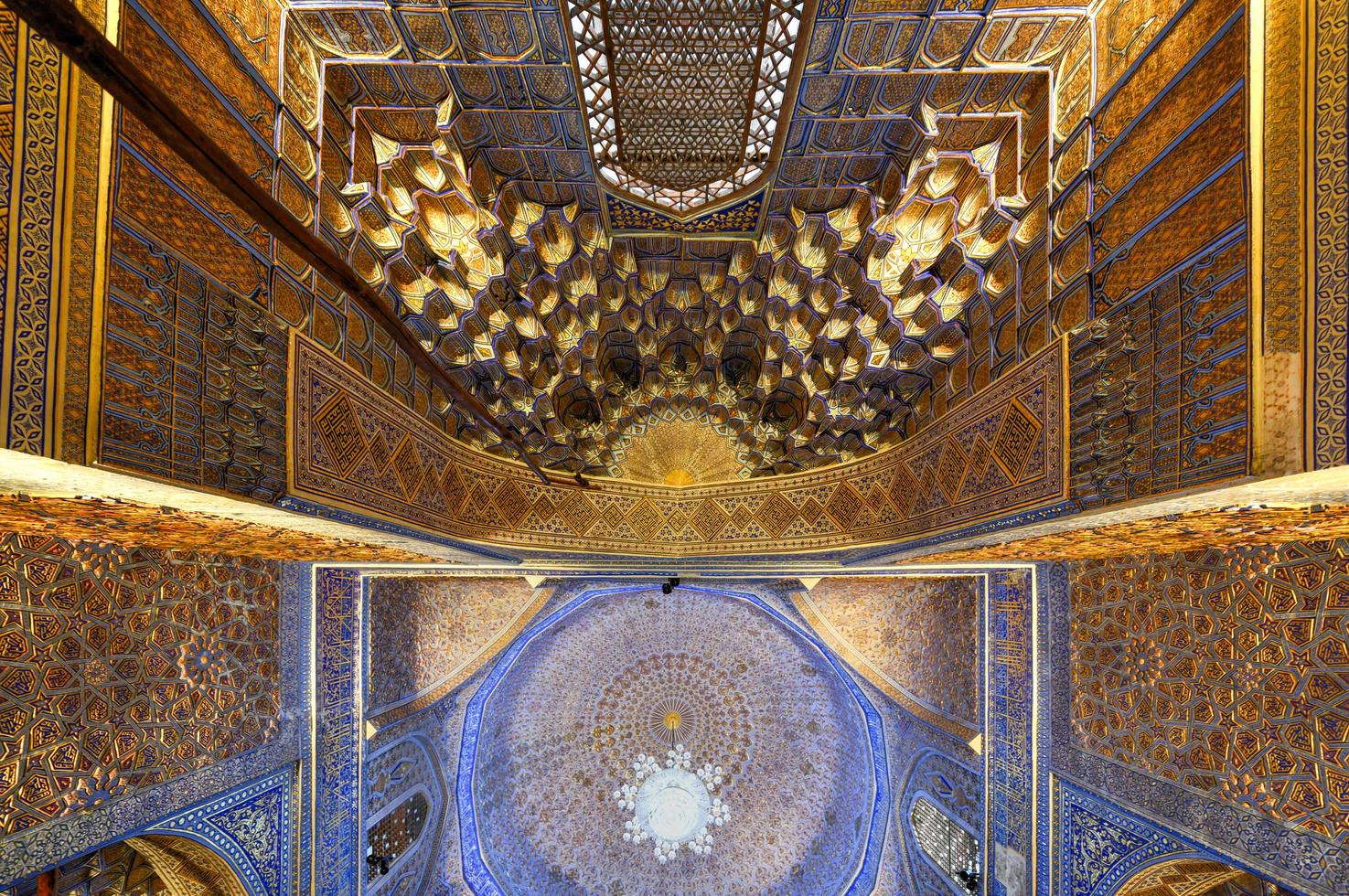 Samarkand, Uzbekistan - Jul 10, 2019 -  Gur-Emir Mausoleum of Tamerlane and his family in Samarkand, Uzbekistan. The building complex dates from the 15th century. photo