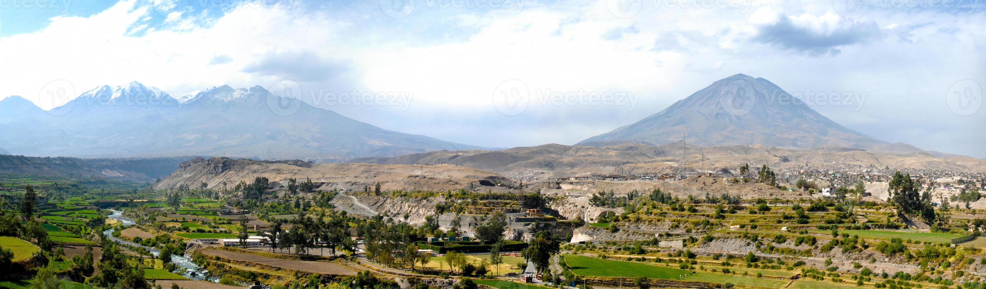 Arequipa, Peru with Misti Volcano photo