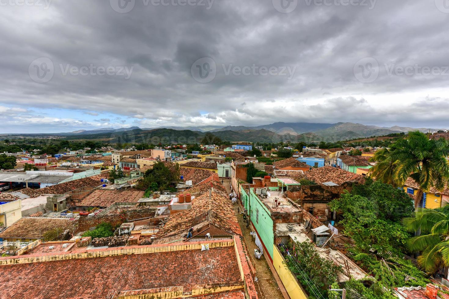 Panoramic view over the old part of Trinidad, Cuba, a UNESCO world heritage site. photo