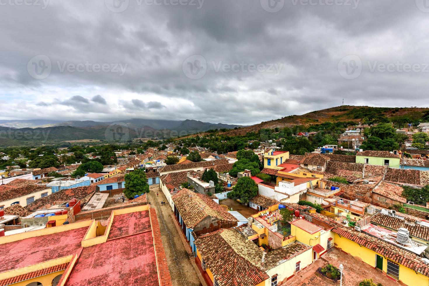 Panoramic view over the old part of Trinidad, Cuba, a UNESCO world heritage site. photo