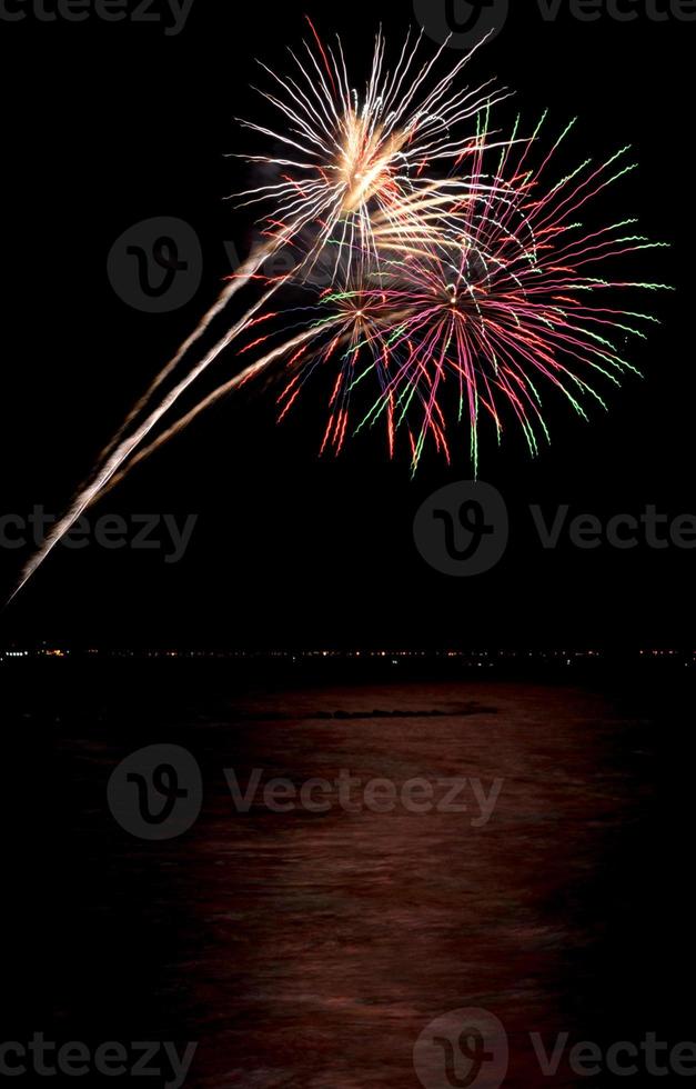 fuegos artificiales de la playa de coney island foto