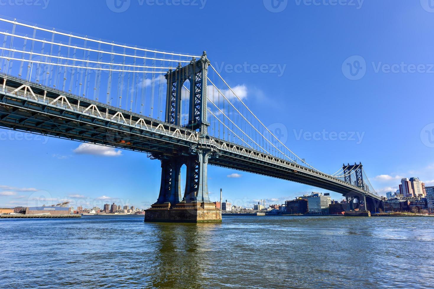 The Manhattan Bridge as seen from the Manhattan side in New York City. photo