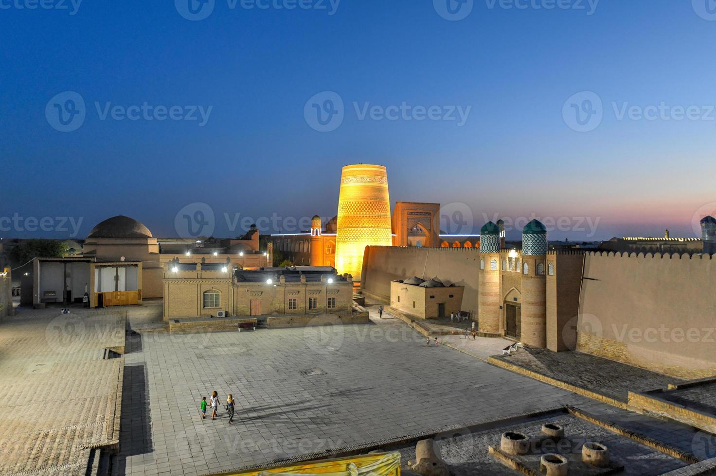 Historic architecture of Itchan Kala, walled inner town of the city of Khiva, Uzbekistan a UNESCO World Heritage Site. photo