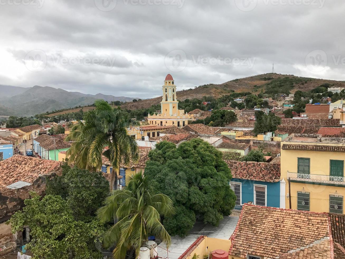 Panoramic view over the old part of Trinidad, Cuba, a UNESCO world heritage site. photo