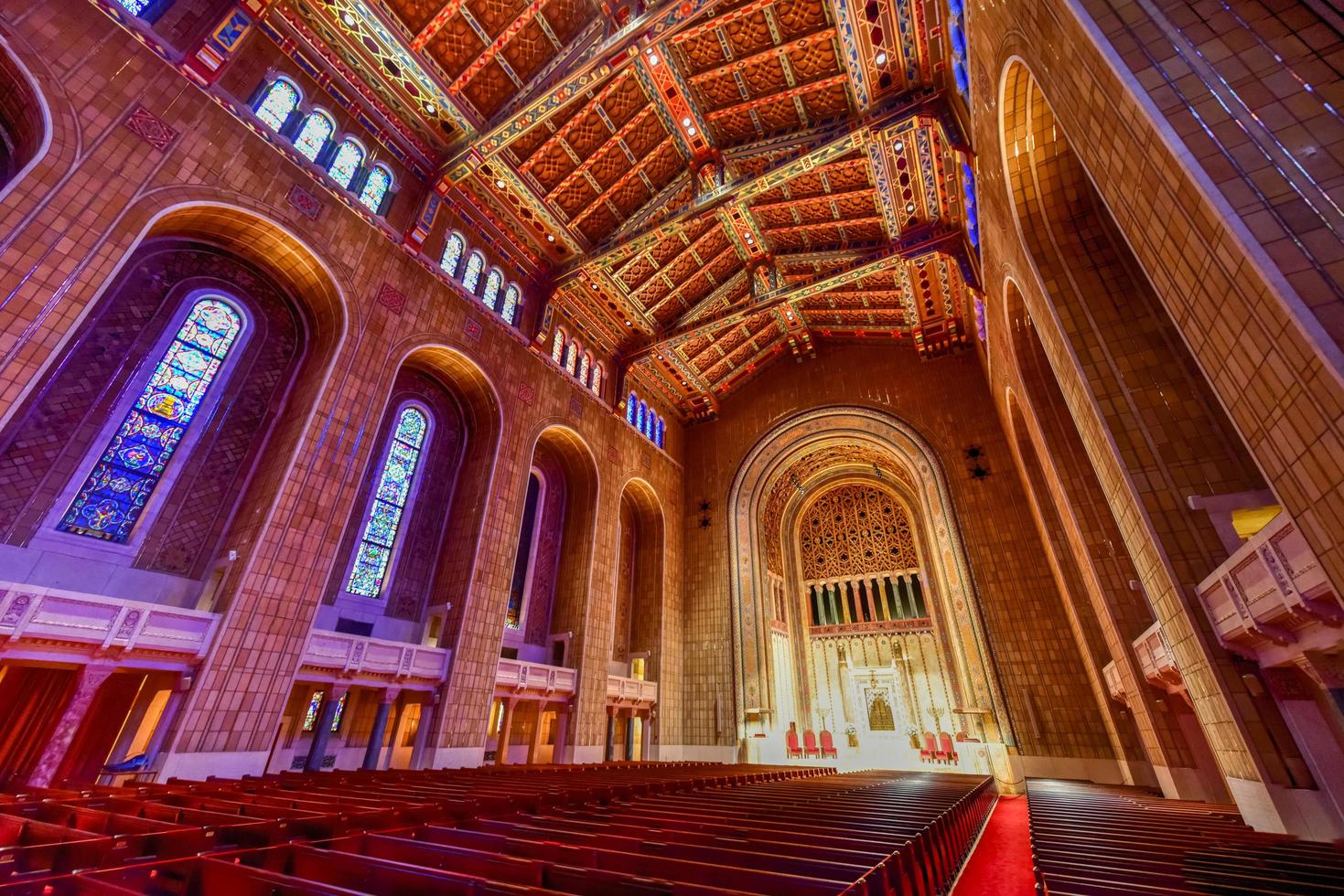 Temple Emanu-El was the first Reform Jewish congregation in New York City and, because of its size and prominence, has served as a flagship congregation in the Reform branch of Judaism, 2022 photo