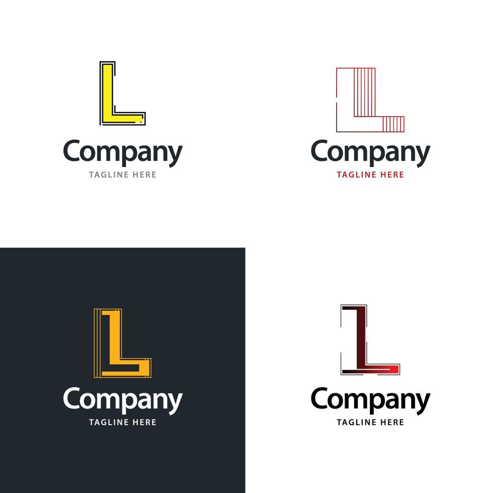 letra l diseño de paquete de logotipos grandes diseño de logotipos modernos y creativos para su negocio vector