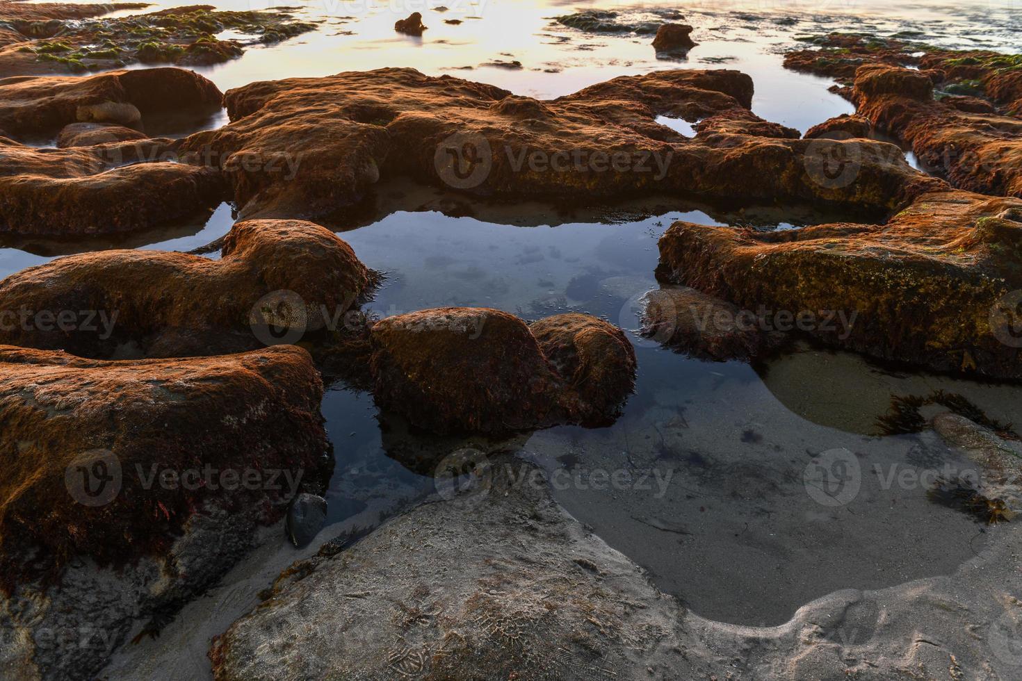 Scenic Panoramic Sunset Landscape of Distant La Jolla Shores and Pacific Ocean from San Diego, California photo