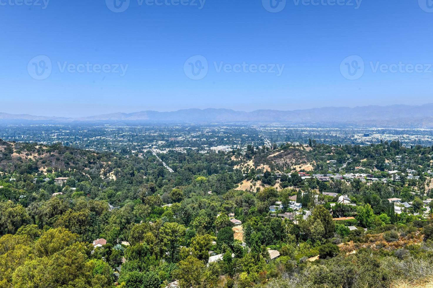 View from the top of Mulholland Drive, Los Angeles, California photo